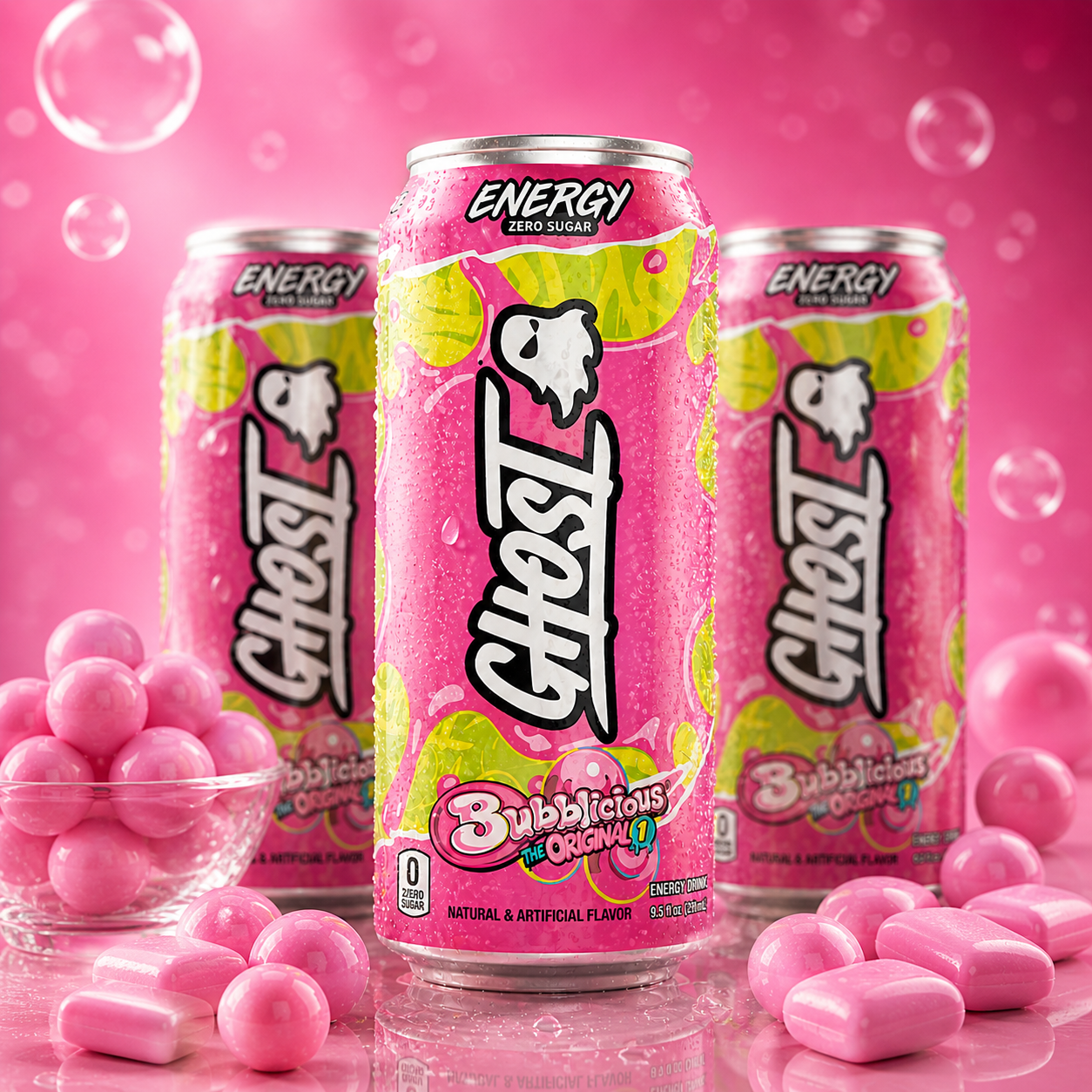 NEW PINK BUBBLEGUM GHOST ENERGY BUBBLICIOUS FLAVOR LEAKED ONLINE BEFORE OFFICIAL ANNOUNCEMENT