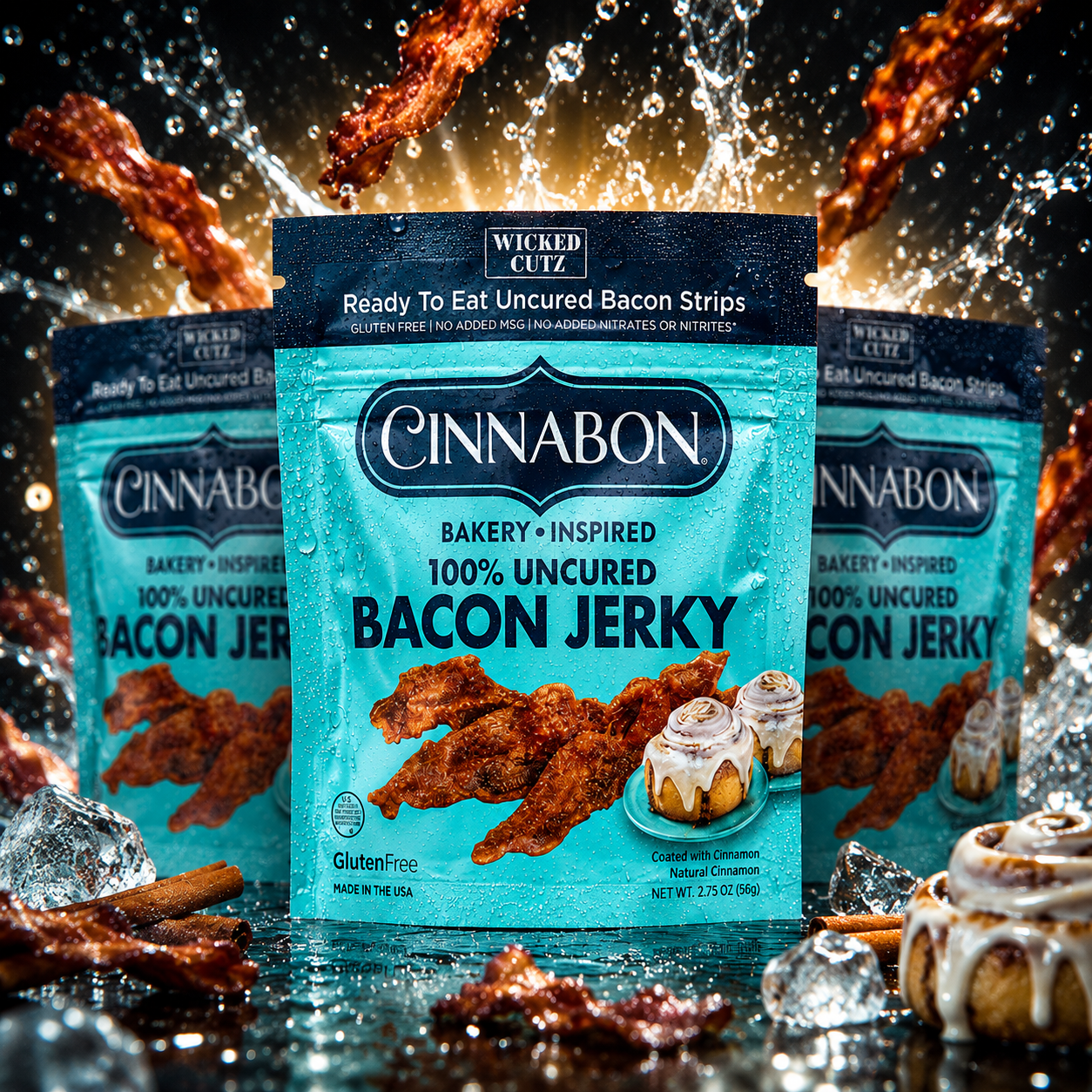 CINNABON AND WICKED CUTZ JUST CREATED A CINNAMON ROLL BACON JERKY COLLAB FOR SUMMER 2026